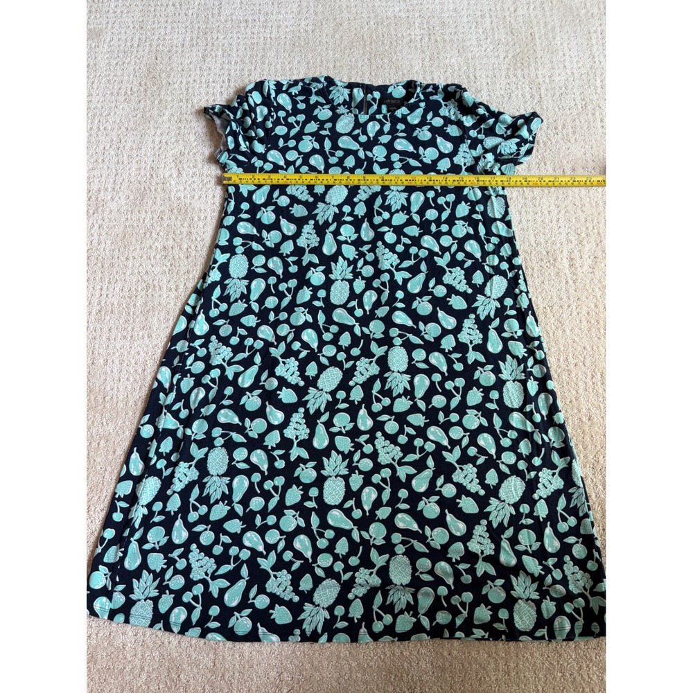 J. Jill‎ Wearever Dress Womens XS Navy Blue Fruit Print Botanical A-Line